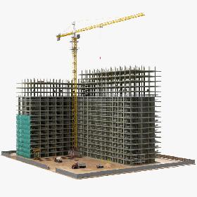 3D Building Construction with Equipment